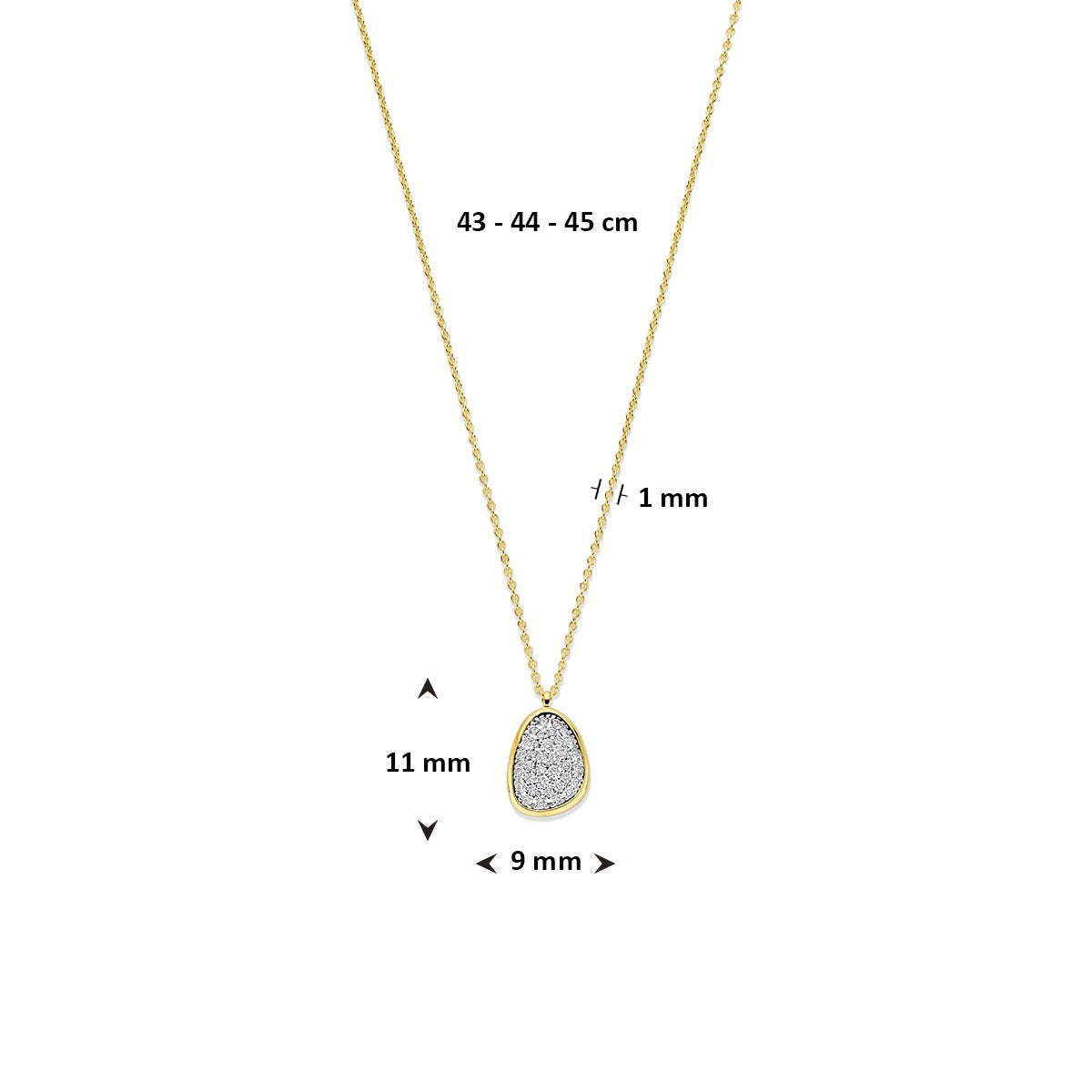 collier bicolore 14k avec diamant 0.25ct