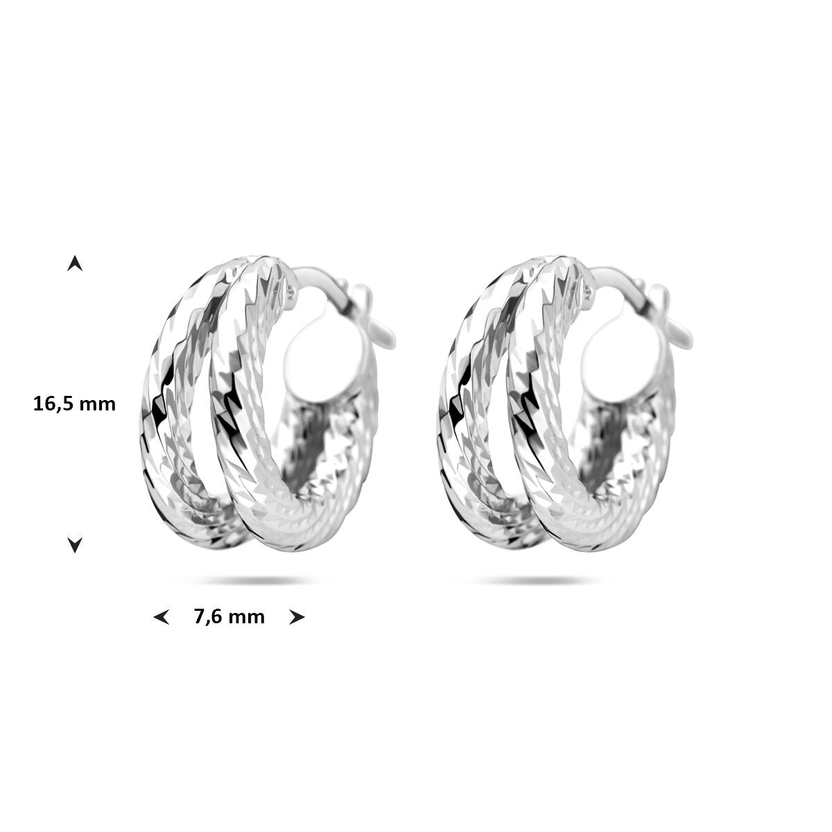 Créoles en argent rhodié torsadées pour femme