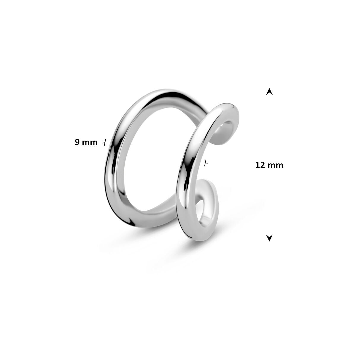 Ear cuff rhodié argent pour femme