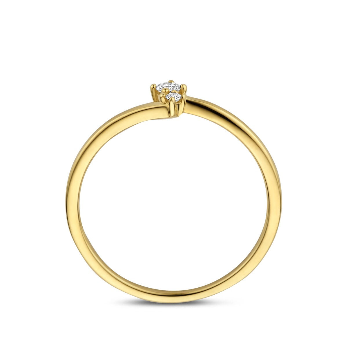 Bague pour femme en or avec diamant – or jaune 14k