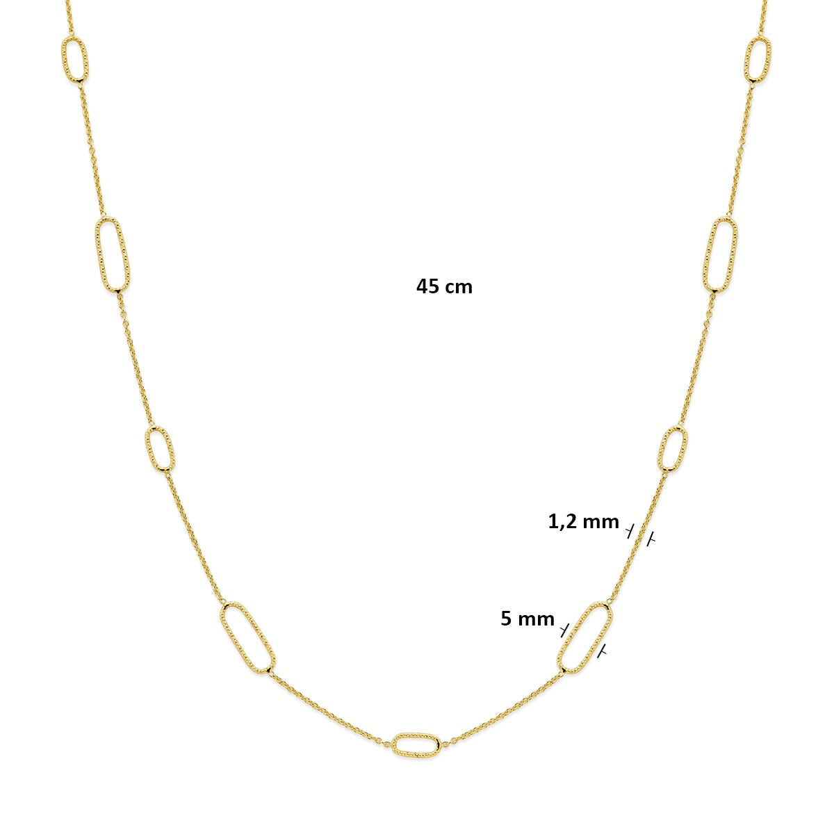 Collier en or sans pendentif – or jaune 14k