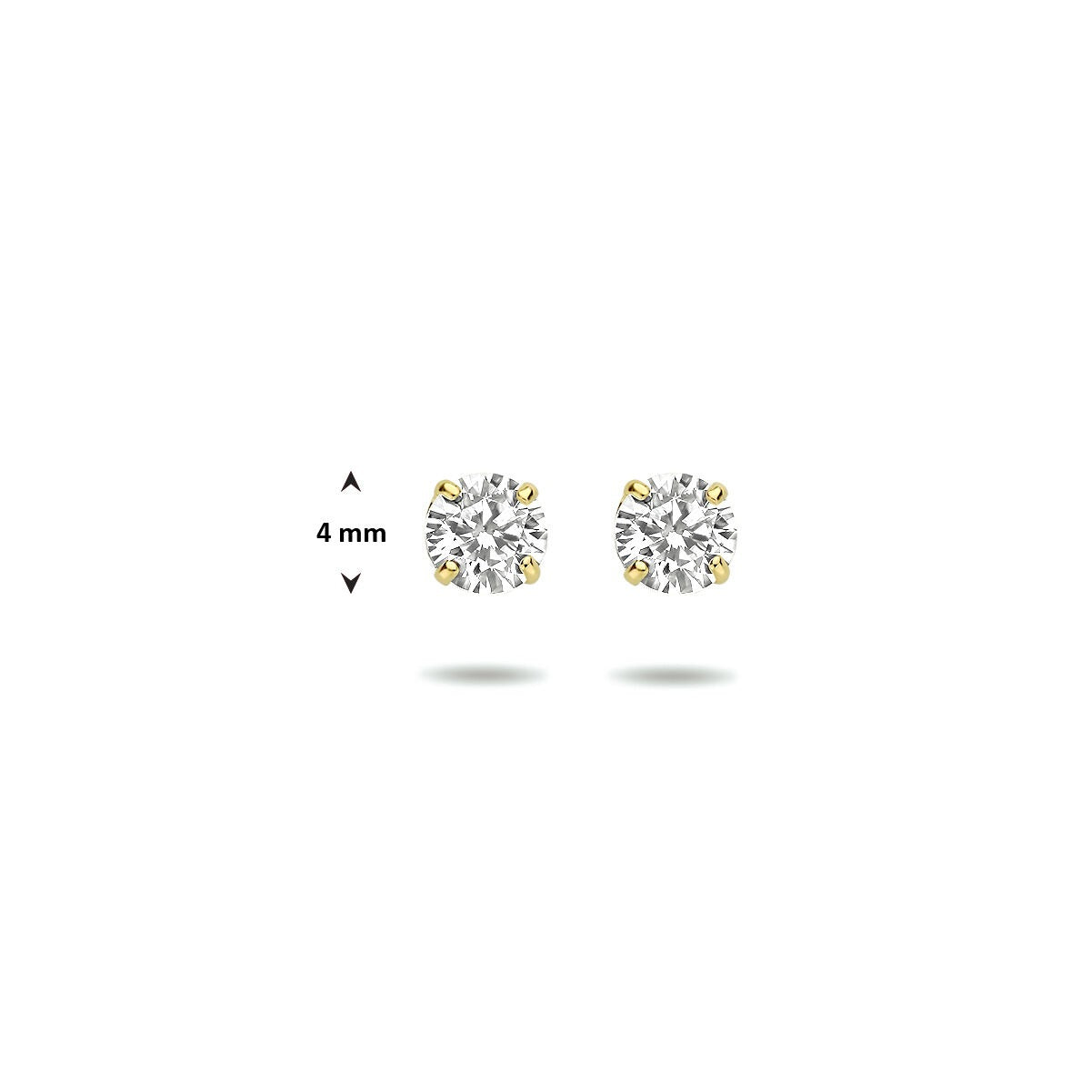 puces d'oreilles en or jaune 9k avec zircone