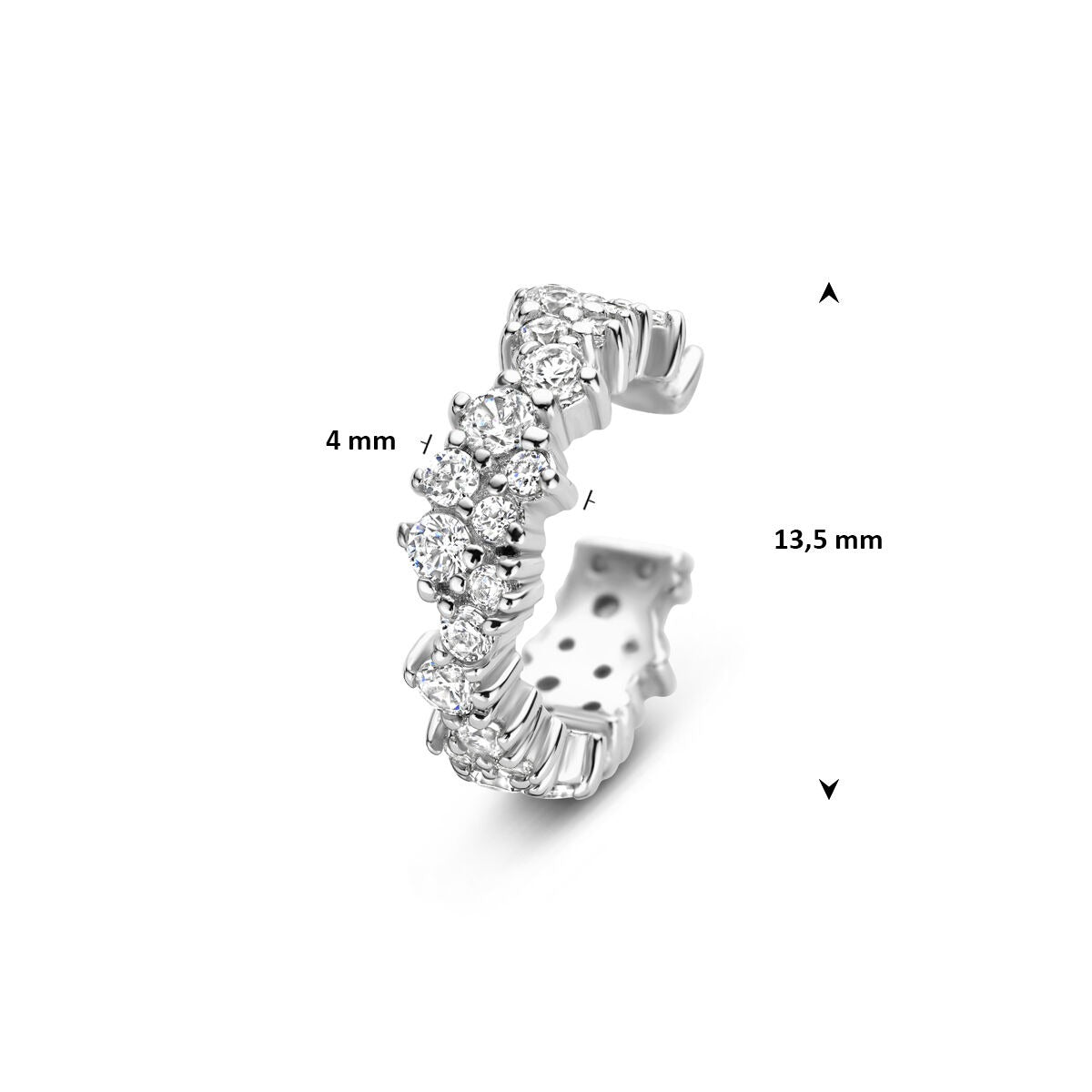 Ear cuff en argent avec zircone 925 rhodié