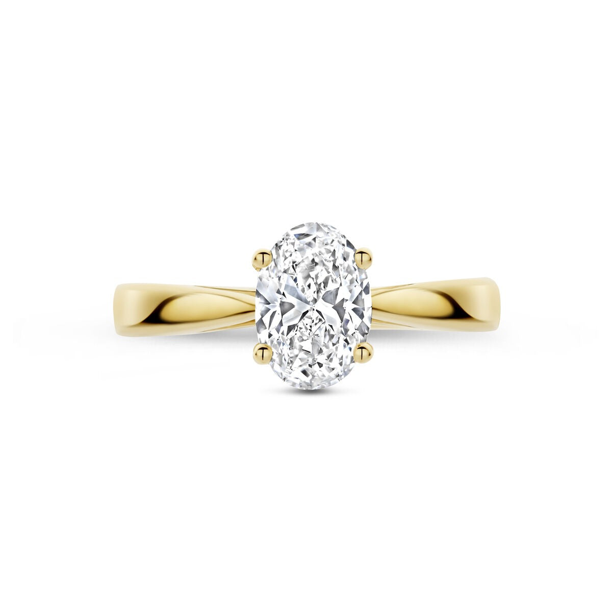 Bague pour femme en or jaune 14k avec diamant cultivé en laboratoire