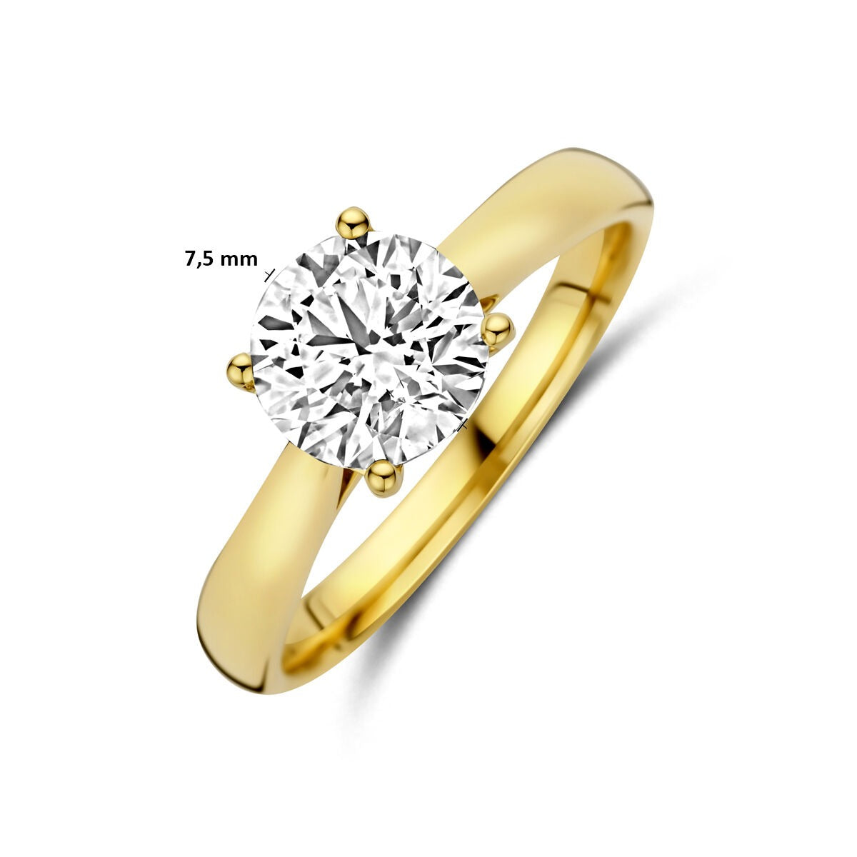 Bague en or jaune 14k avec diamant lab grown 1.50ct