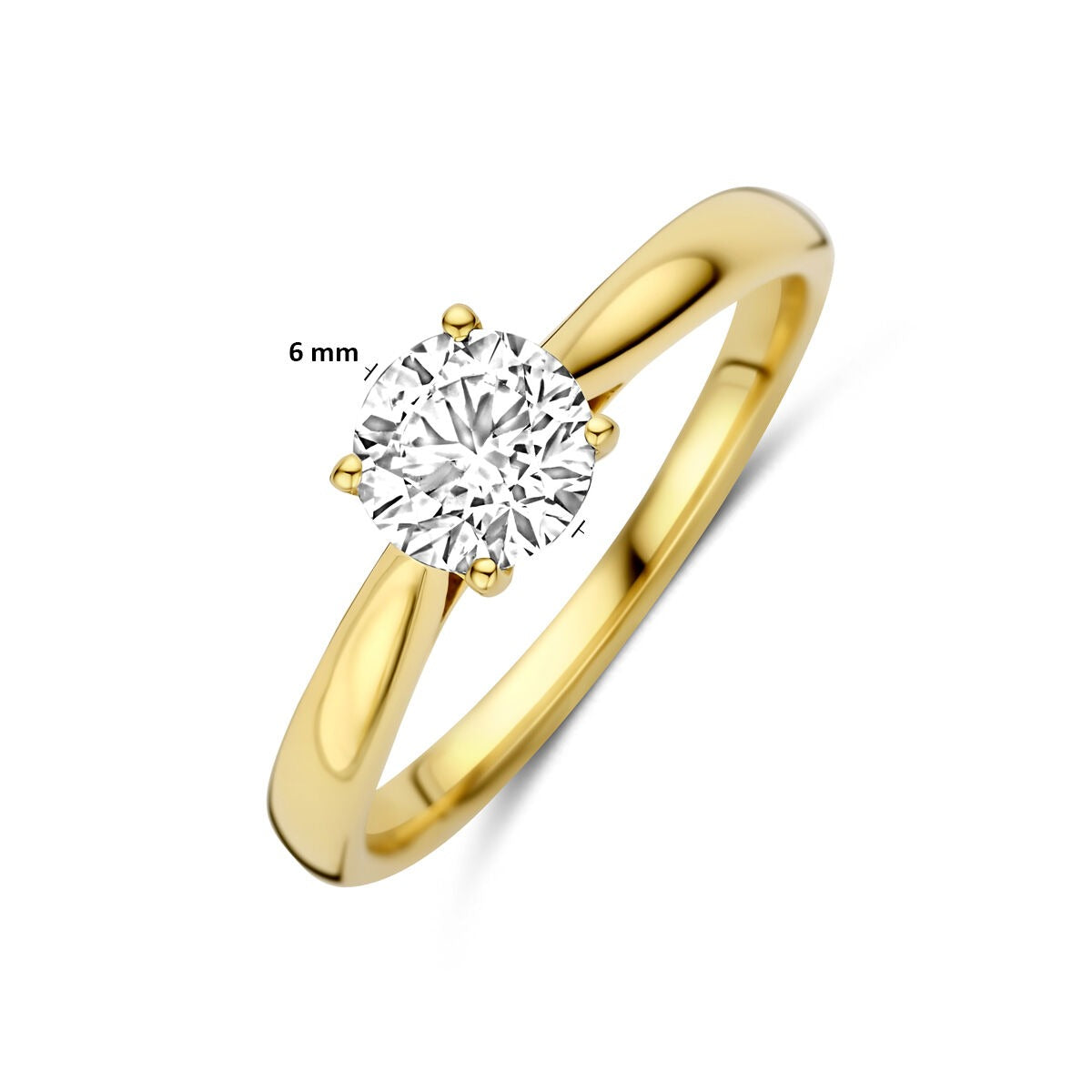Bague en or jaune 14k avec diamant lab grown 0.75ct