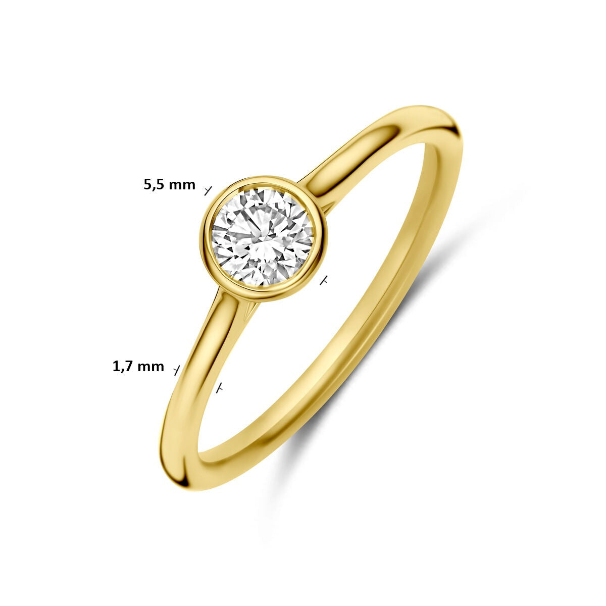 Bague en or jaune 14k avec diamant 0,40 ct solitaire