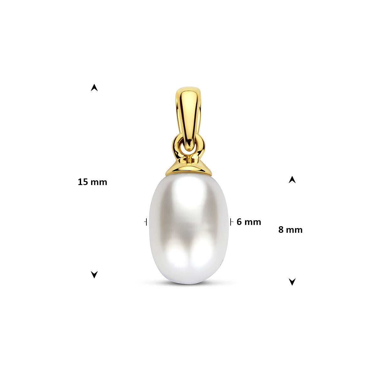 pendentif en or jaune 9k avec perle