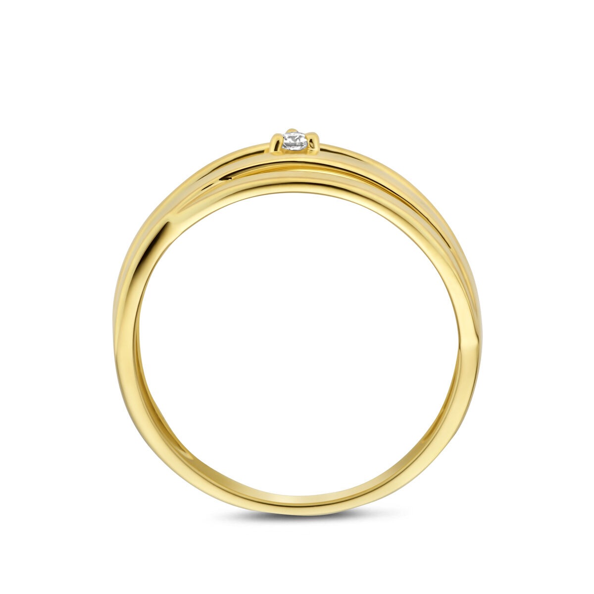 Bague pour femme en or avec diamant – or jaune 14k