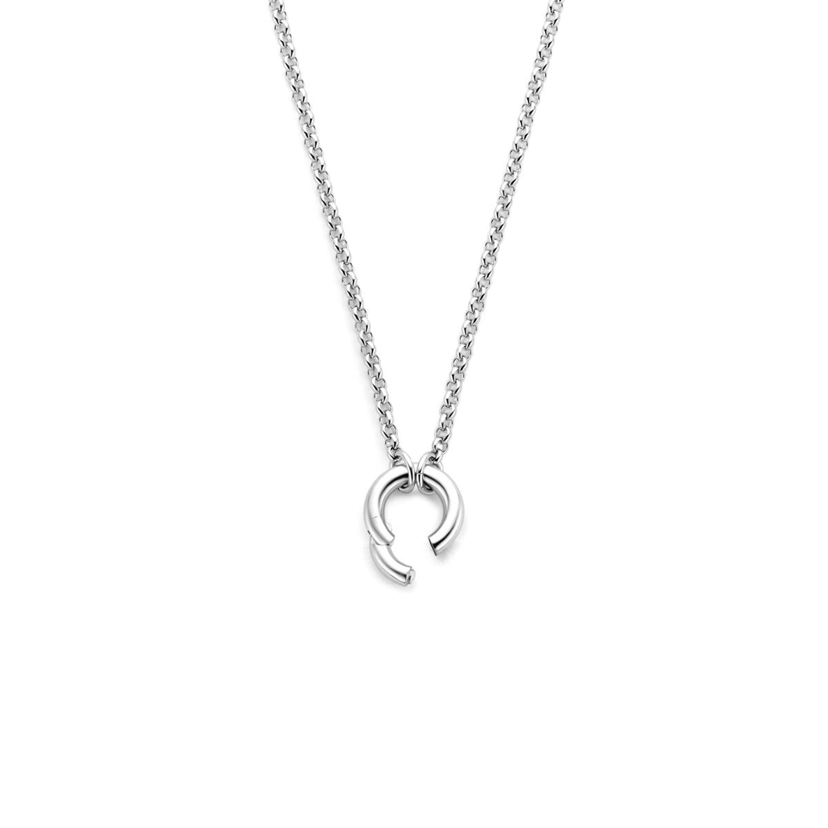 Collier jasseron en argent avec connecteur – rhodié argent 925