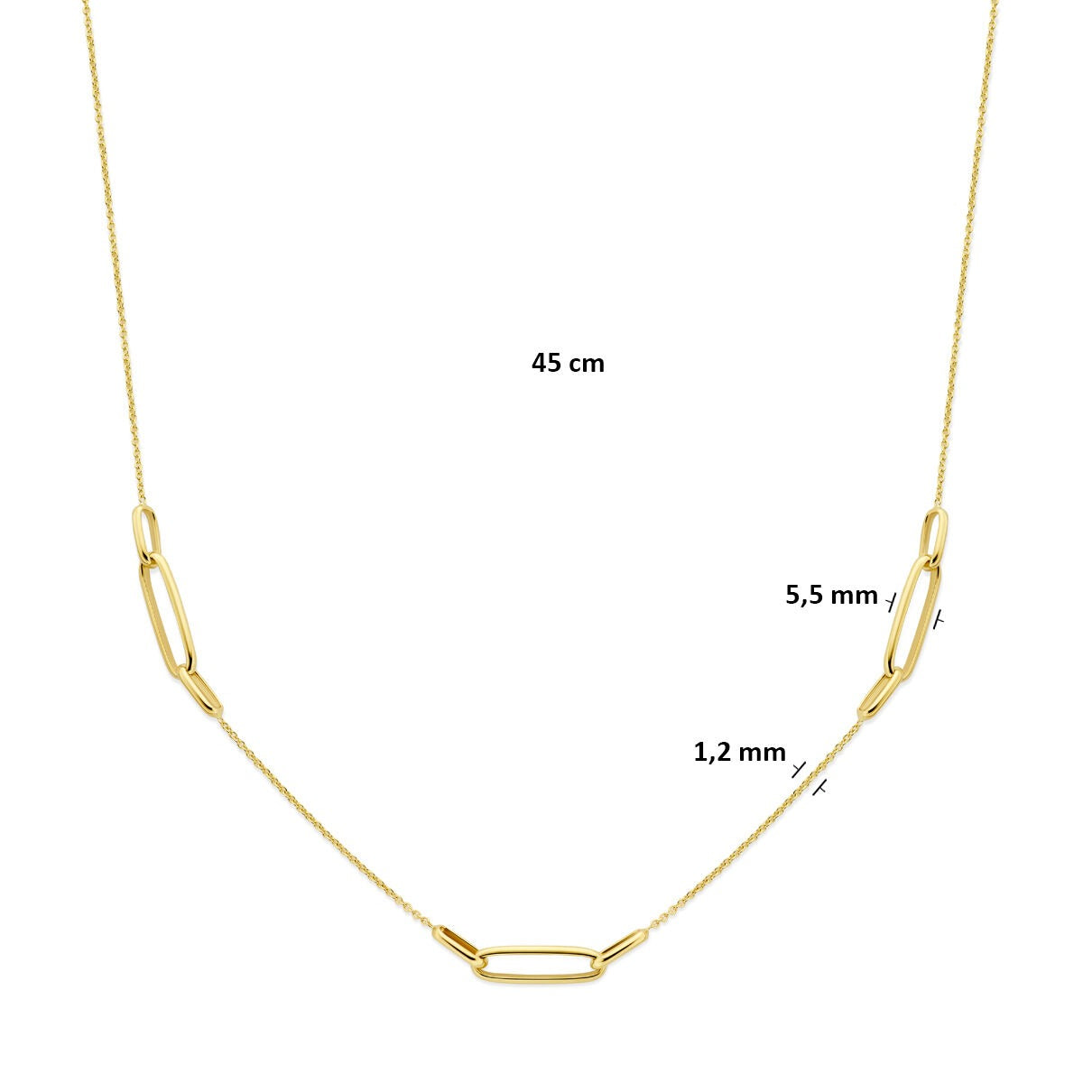 Collier en or pour femme – collier à maille fine 14k 1,2 mm
