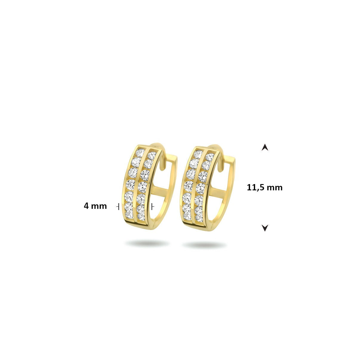 Créoles en or avec zircone – 9k couleur or jaune
