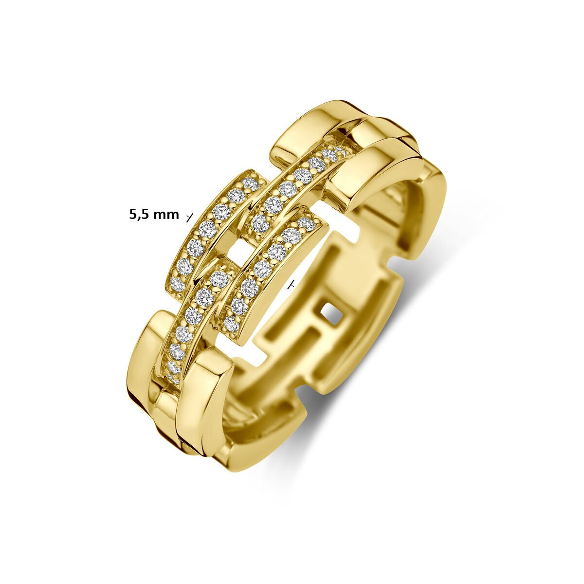 bague en or jaune 14k avec diamant