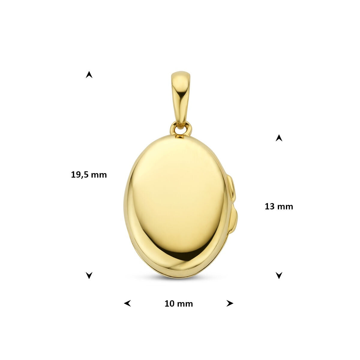 Médaille ovale en or jaune 14k