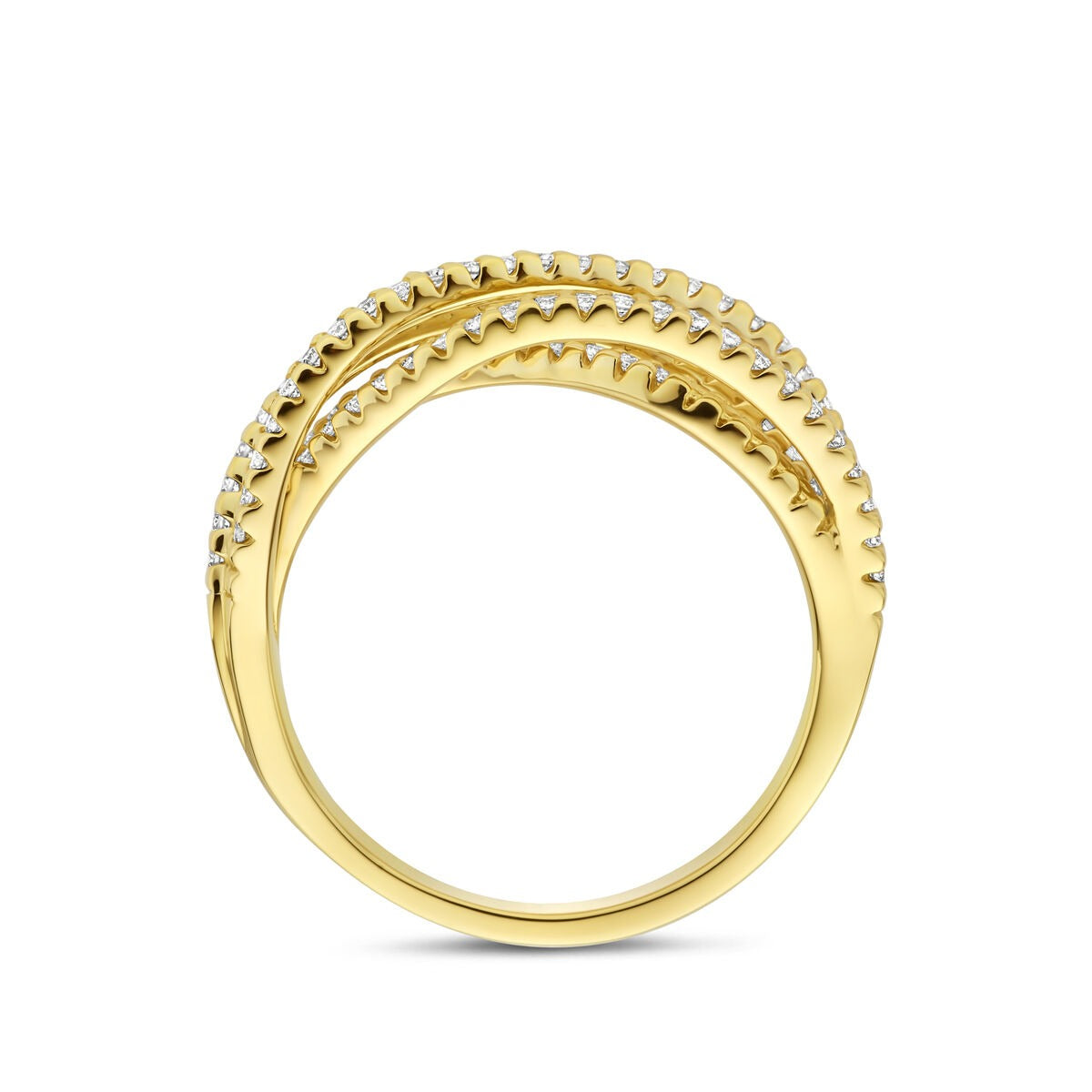 Bague pour femme en or avec diamant – or jaune 14k