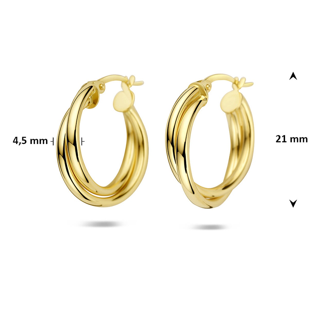 Créoles en or jaune 14k pour femme