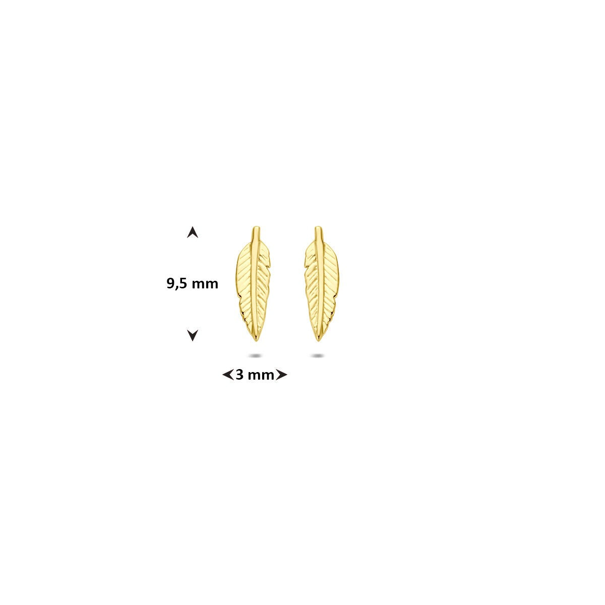 puces d'oreilles en or jaune 9k en forme de ressort