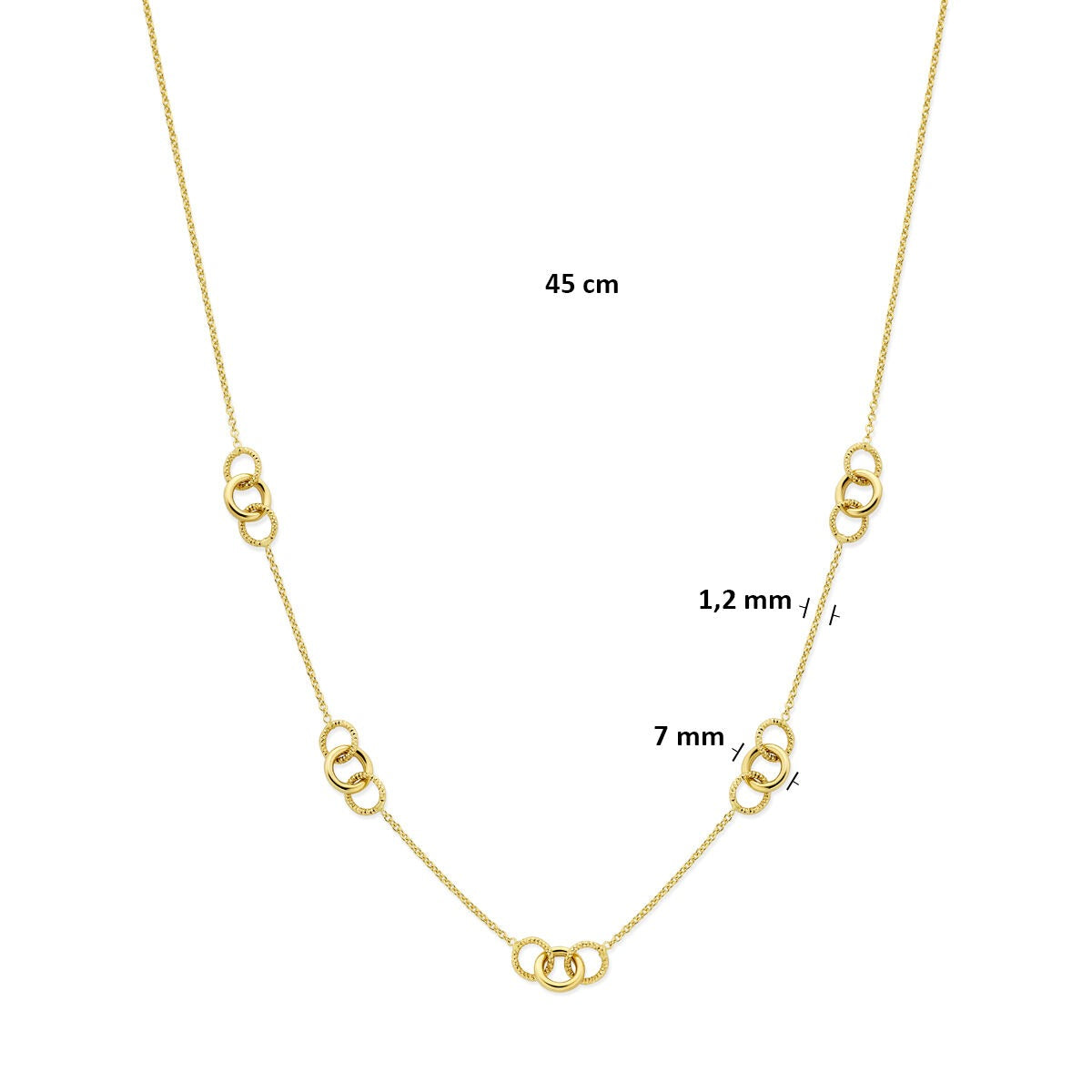 Collier en or pour femme avec des ronds – or jaune 14k