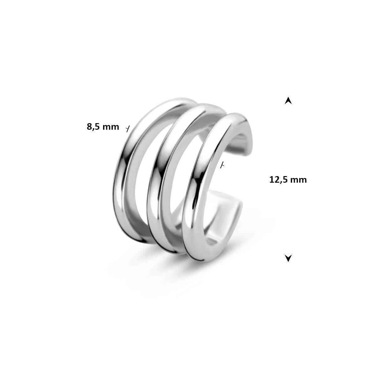 Ear cuff en argent rhodié