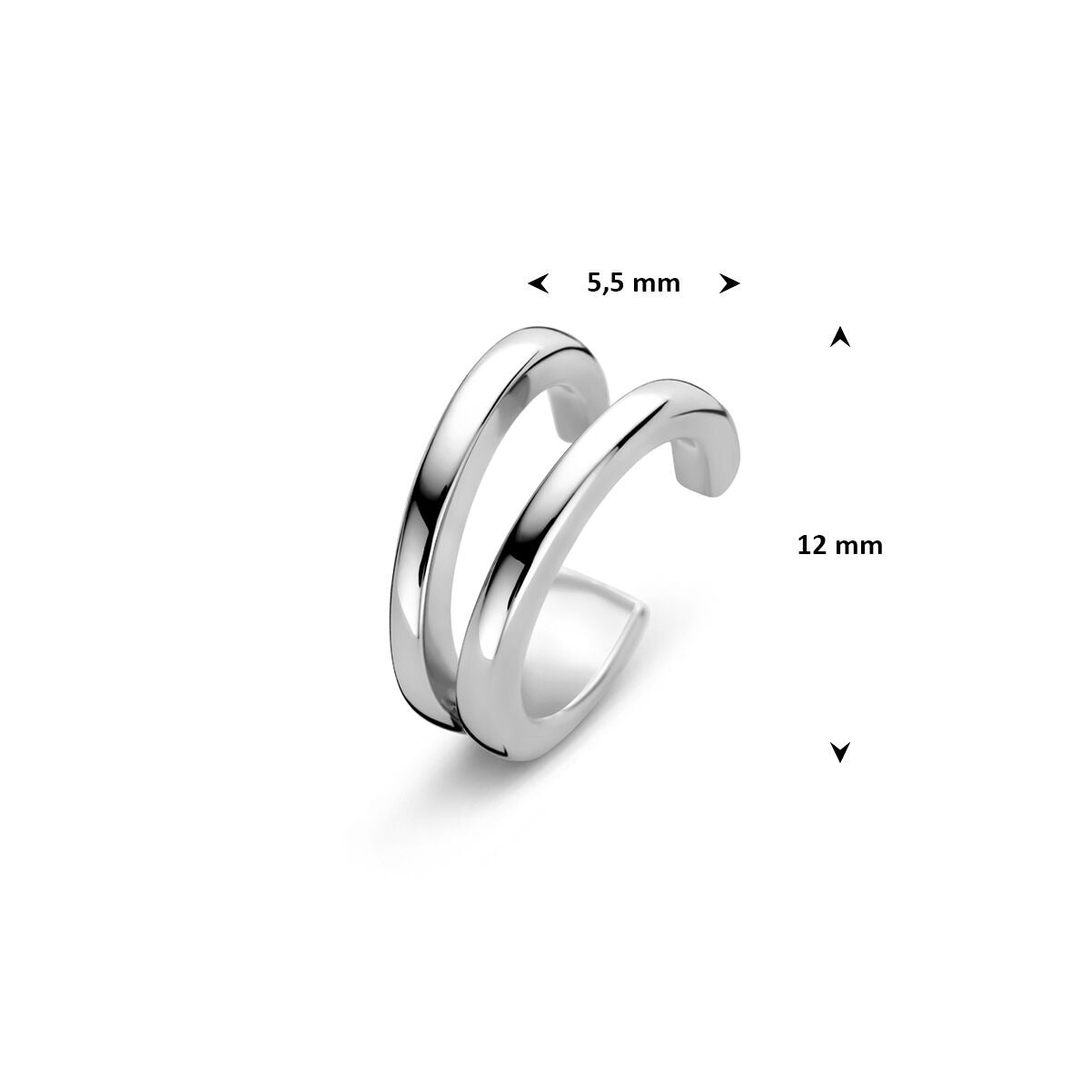 Ear cuff en argent rhodié pour femme