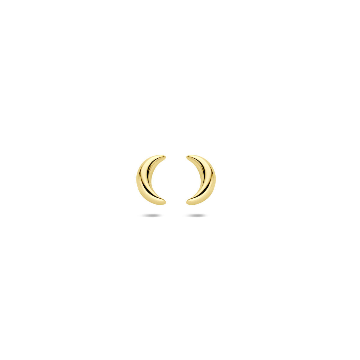 Boucles d'oreilles en forme de lune en or jaune 14K, mesurant 6 mm.