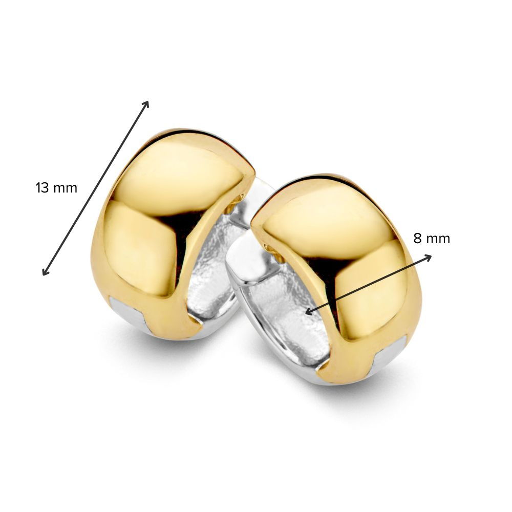 Créoles en Or Bicolore – Boucles d'oreilles Réversibles en Or Blanc et Or Jaune pour Femme
