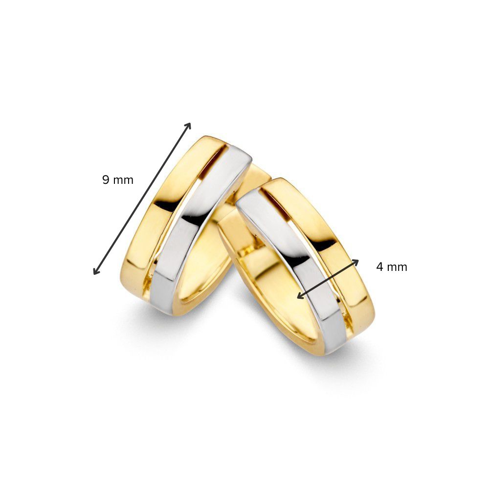 Créoles en or jaune et blanc – 14 carats, 2,2 grammes
