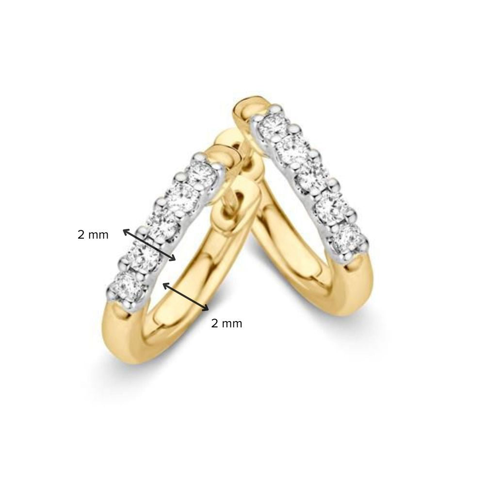 Créoles en or 14 carats avec diamants brillants – Élégance intemporelle pour femme