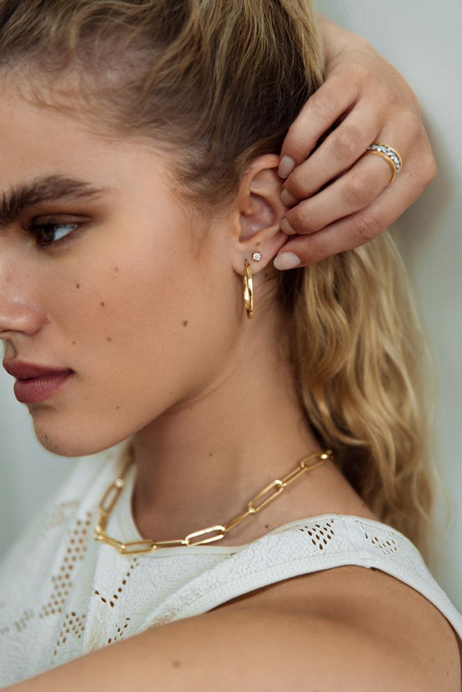 Créoles en Or Jaune Intemporelles – 14 Carats, 16 x 25 mm Taille Intérieure, Design Élégant et Minimaliste