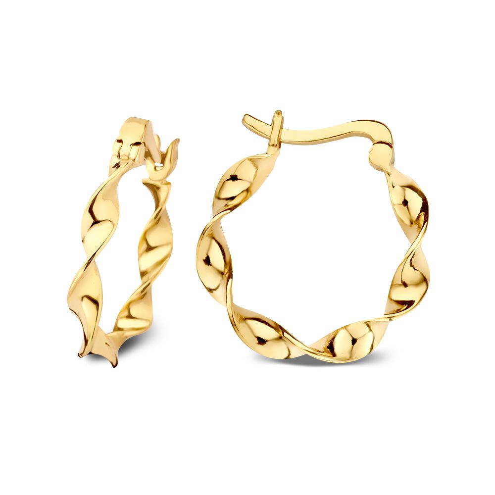 Créoles torsadées en or jaune | Or 14 carats | Van der Kooij