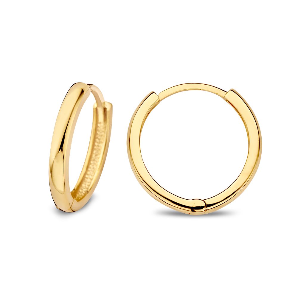 Créoles en or jaune avec charnière – 14 carats d'or – Van der Kooij