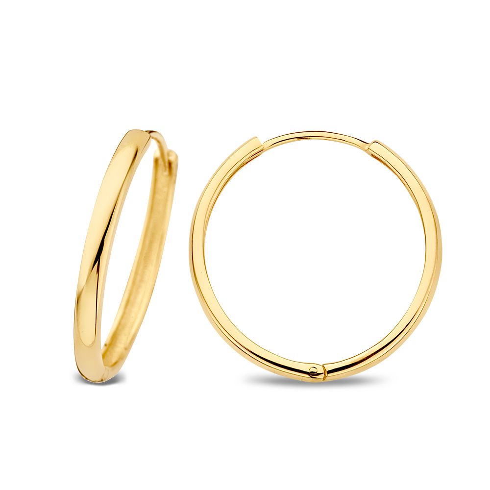 Créoles en or jaune avec charnière – 14 carats d'or – Van der Kooij
