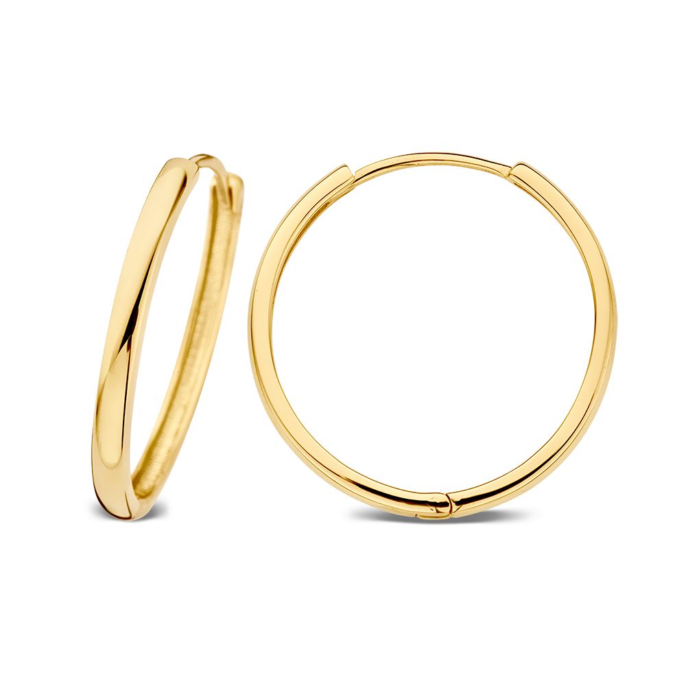 Créoles en or jaune avec charnière – or 14 carats – Van der Kooij