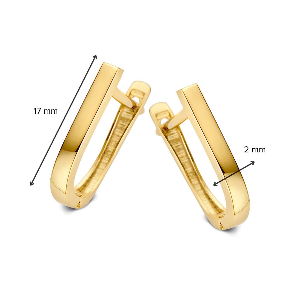 Créoles en or jaune 14 carats avec finition soignée et ajustement parfait (12x8 mm)