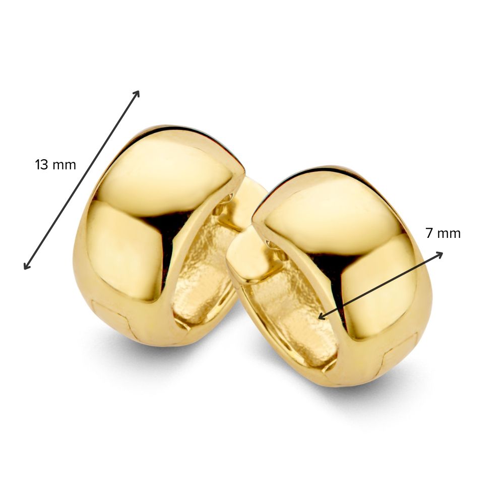 Créoles larges en or jaune – 14 carats, 7 mm de large