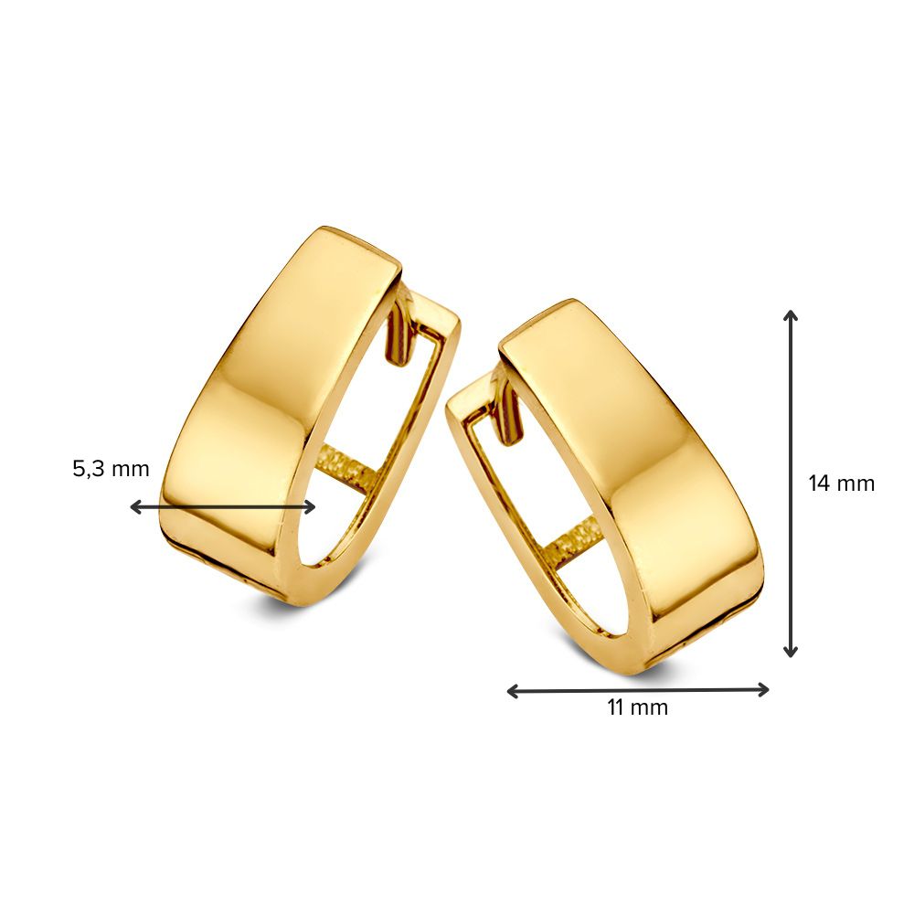 Créoles en or jaune 14 carats – Design intemporel et élégant, 7 mm de diamètre intérieur