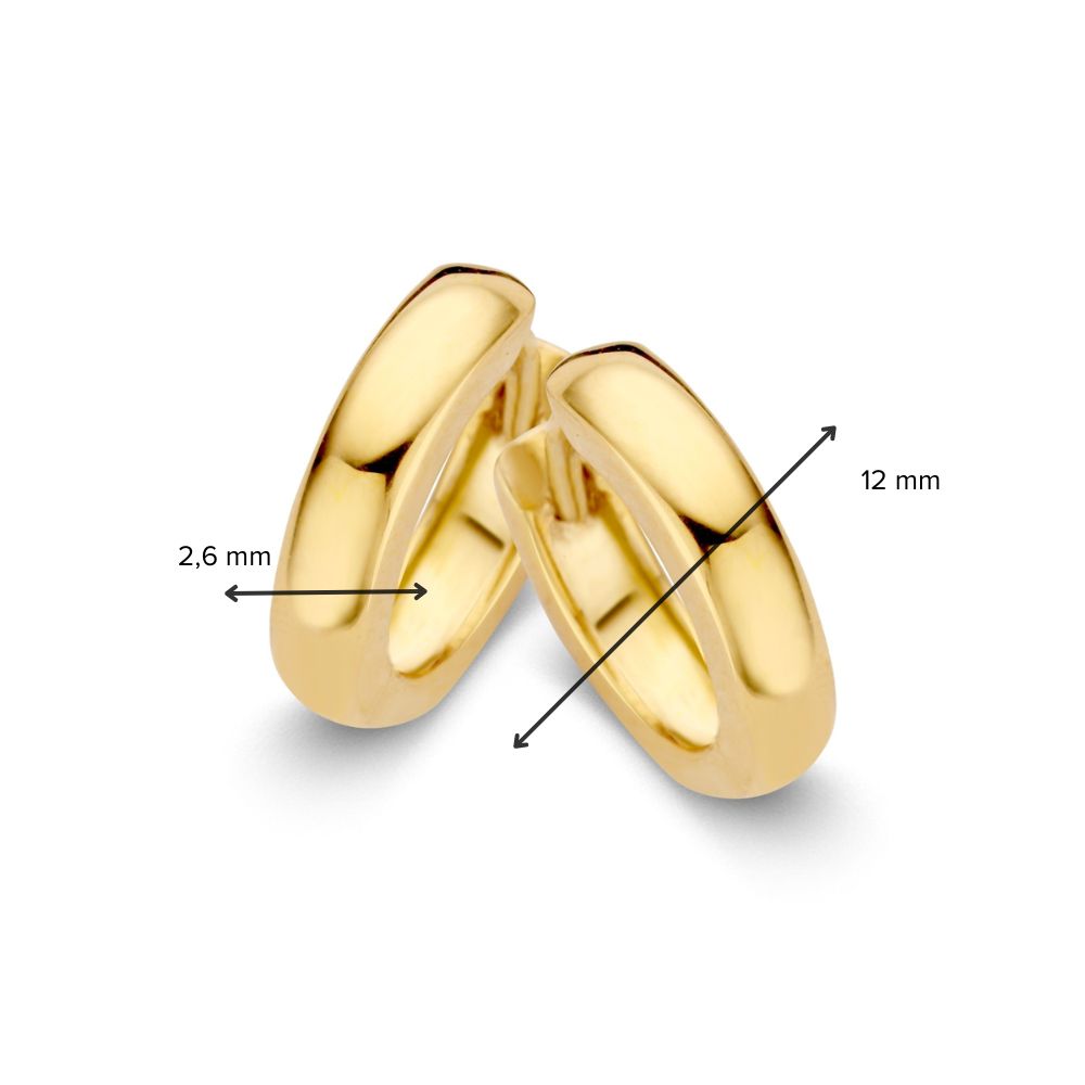 Créoles en Or Jaune Élégantes – 14 Carats, 9 mm Taille Intérieure, Chic et Intemporel