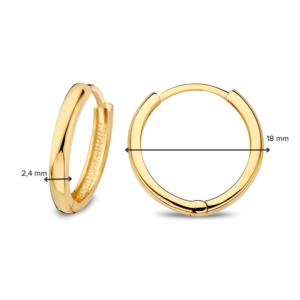 Créoles en or jaune avec charnière – 14 carats d'or – Van der Kooij