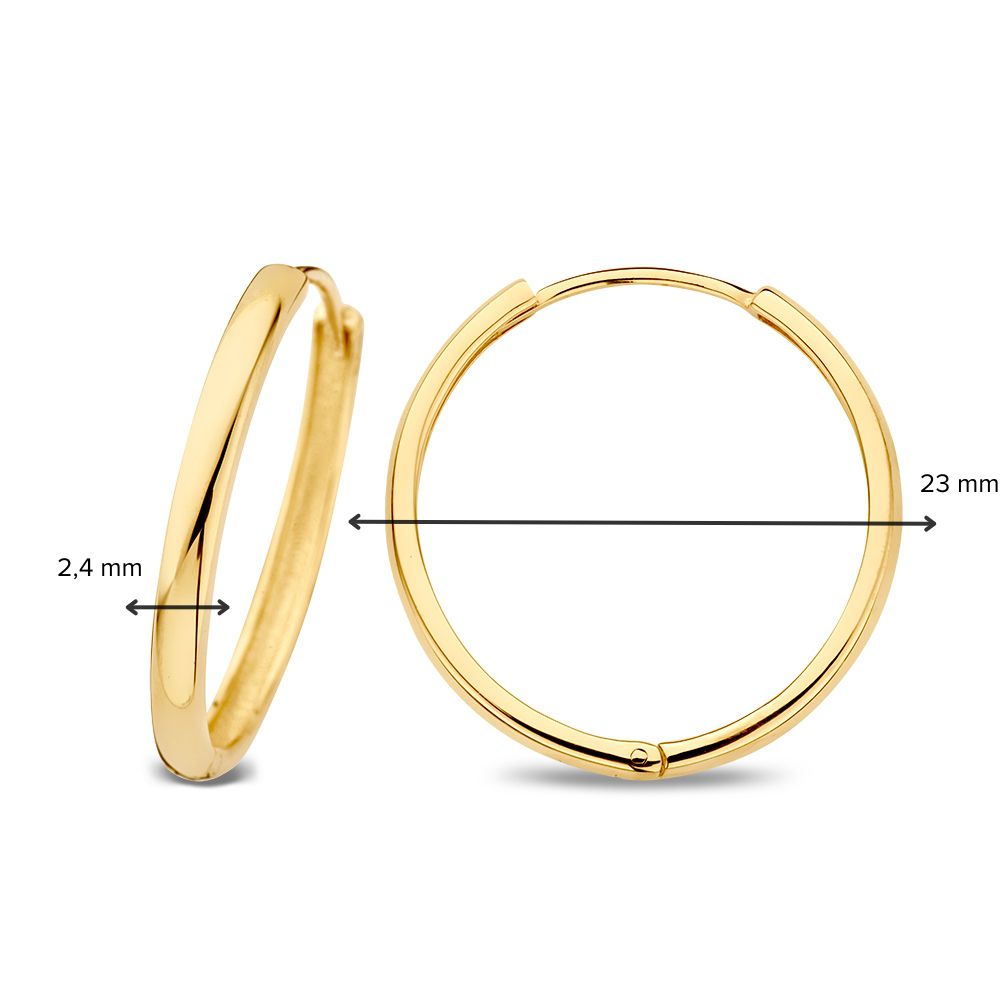 Créoles en or jaune avec charnière – 14 carats d'or – Van der Kooij
