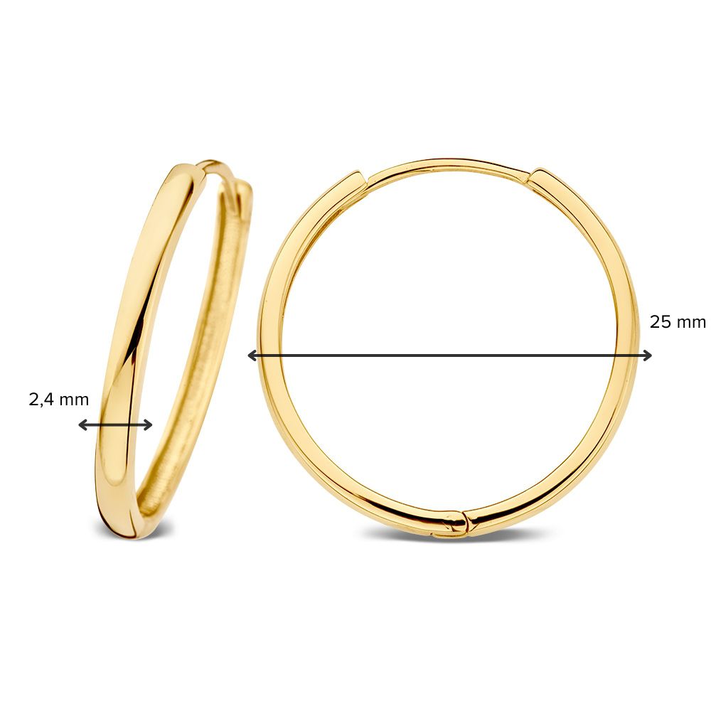 Créoles en or jaune avec charnière – or 14 carats – Van der Kooij
