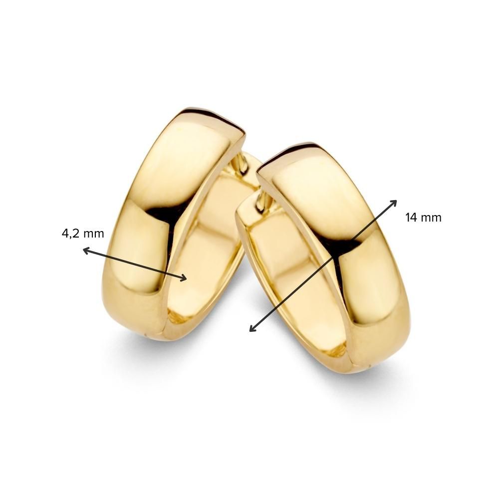 Créoles en Or Jaune Intemporelles pour Femme – 14 Carats, 4 mm de Largeur, Design Élégant