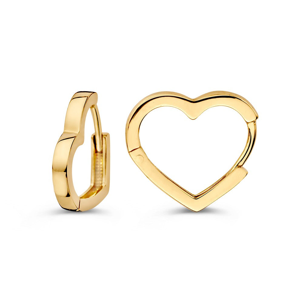 Boucles d'oreilles en or jaune en forme de cœur – Un symbole d'amour et d'élégance