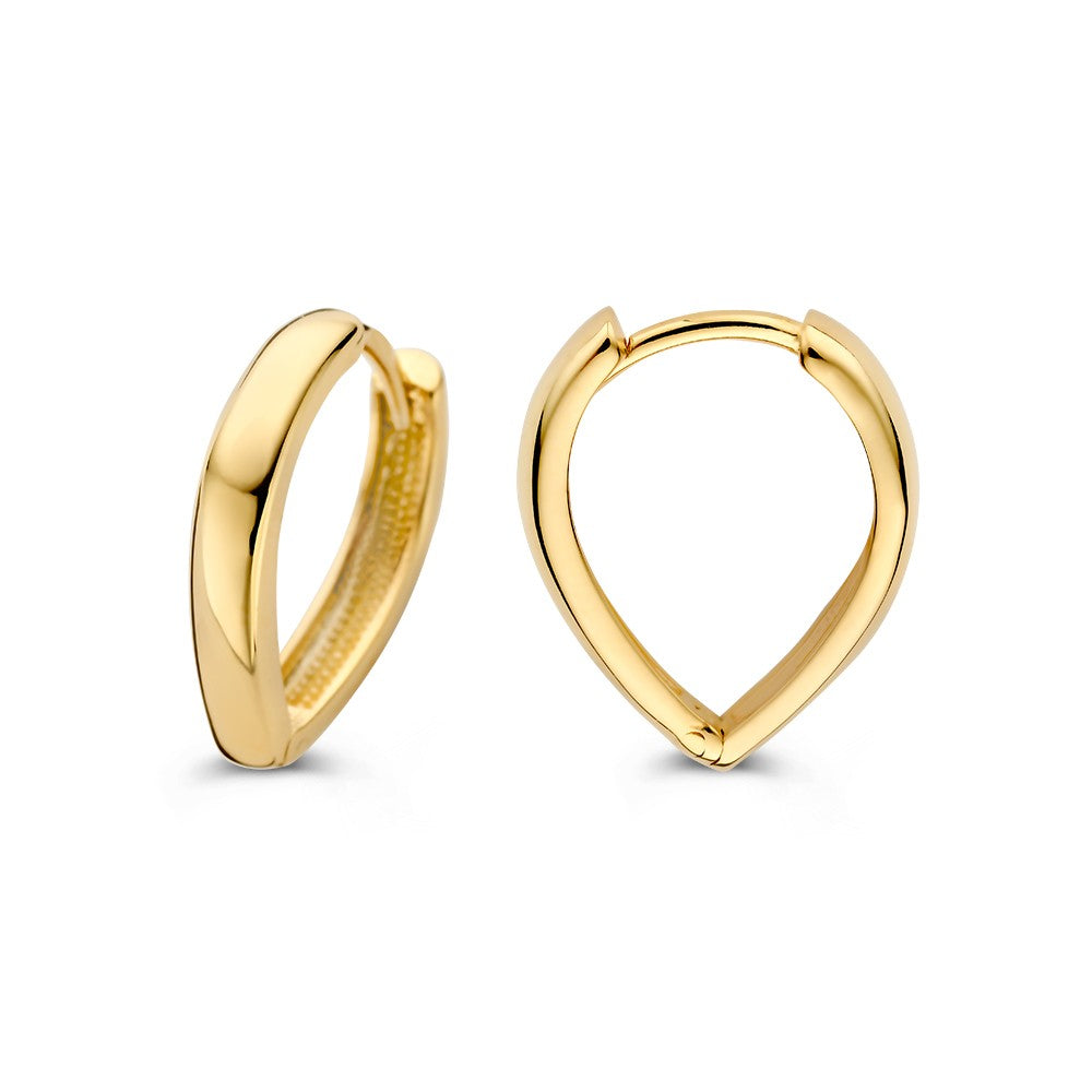 Créoles à Taper en Or Jaune 14K – Boucles d'oreilles Ludiques pour Femme
