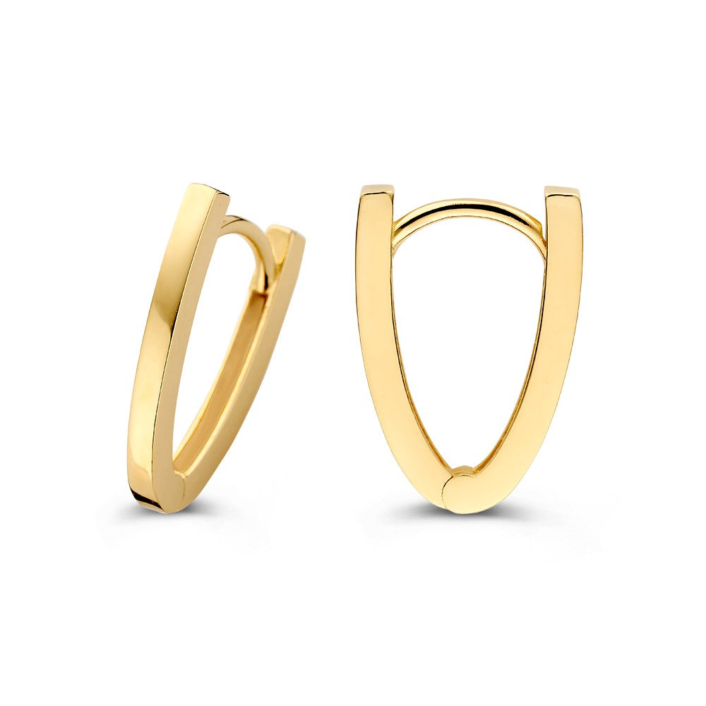 Créoles en Or Jaune 14K – Boucles d'oreilles Élégantes pour Femme