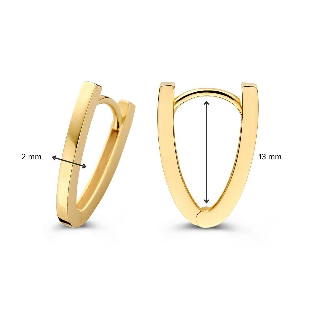 Créoles en Or Jaune 14K – Boucles d'oreilles Élégantes pour Femme