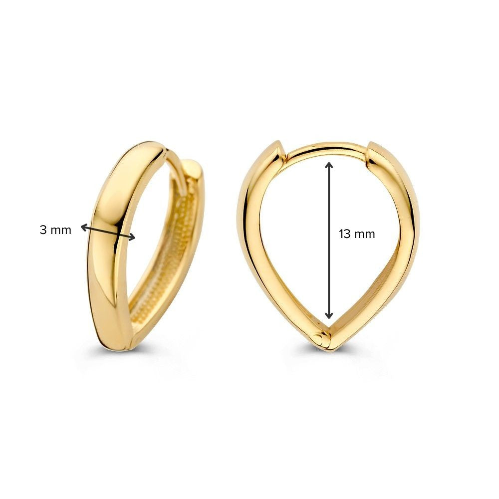 Créoles à Taper en Or Jaune 14K – Boucles d'oreilles Ludiques pour Femme