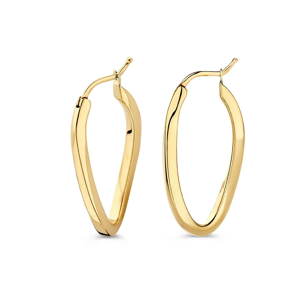 Créoles en or jaune avec une touche ludique – or 14 carats