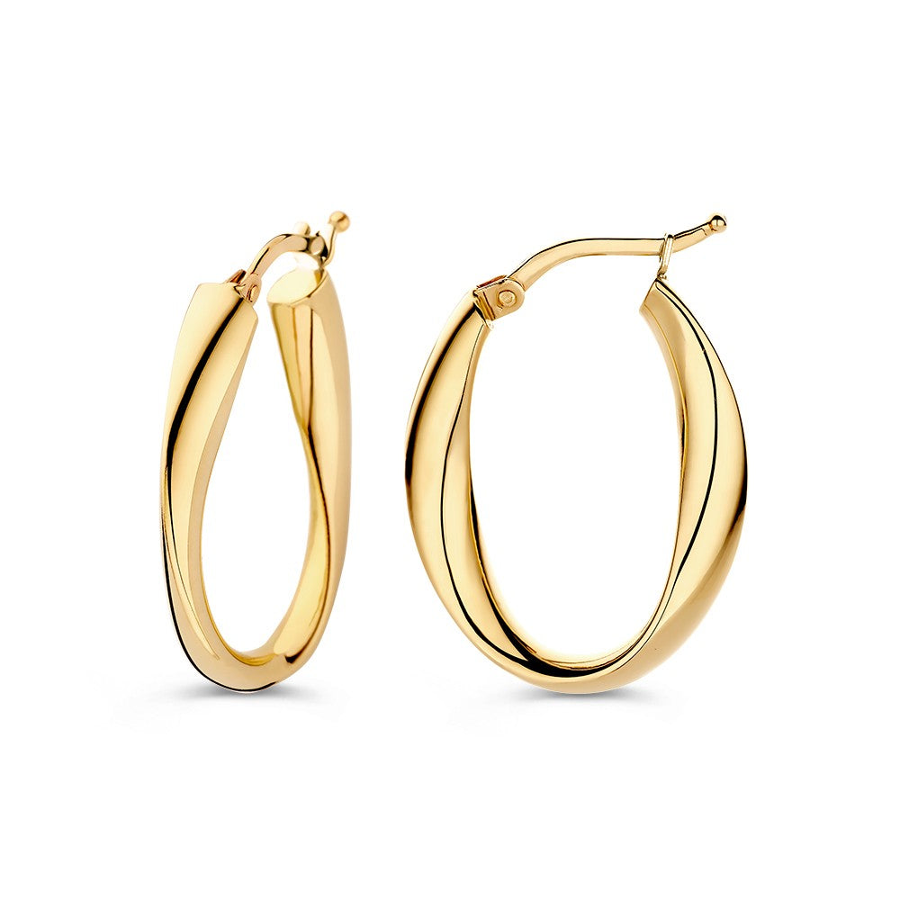 Créoles en or jaune remarquables avec une touche ludique – or 14 carats