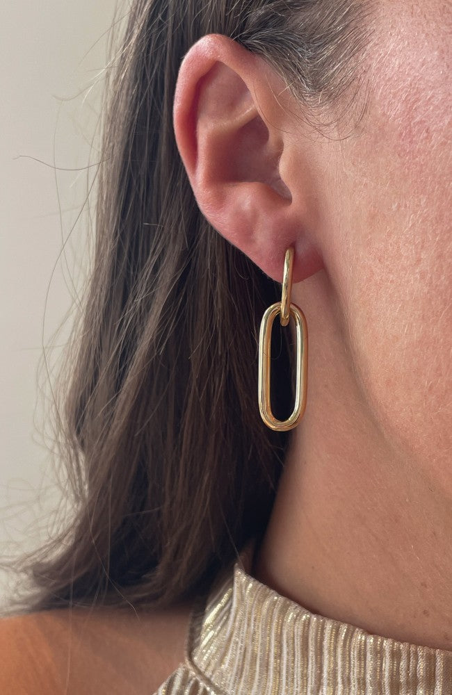 Superbes Créoles en Or avec Mailles Épaisses, Suspendues – Accessoire Tendance