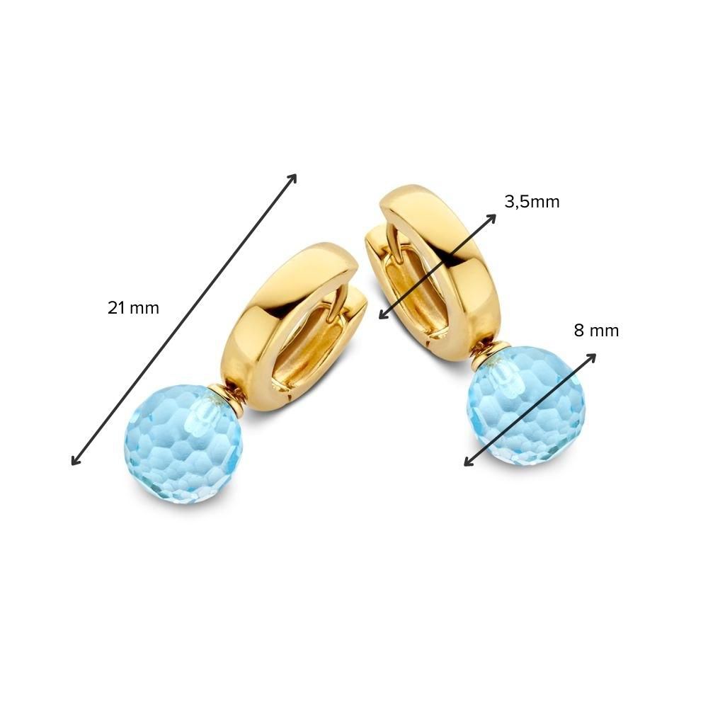 Créoles en or jaune avec pendentifs en topaze – Élégance raffinée